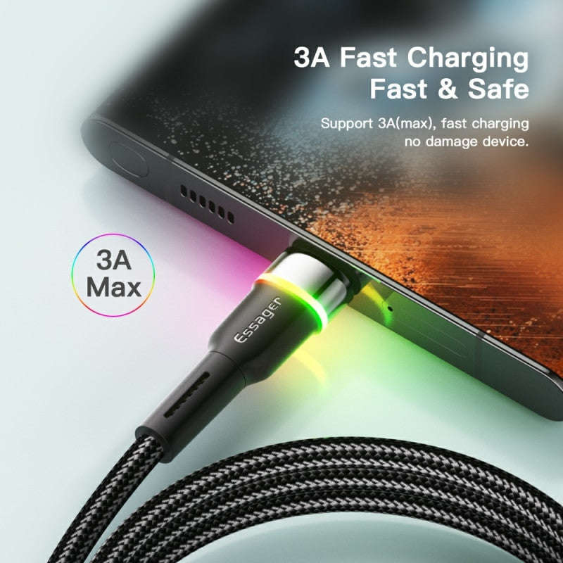 Essager 3A USB Type C Cable Fast Charging RGB
