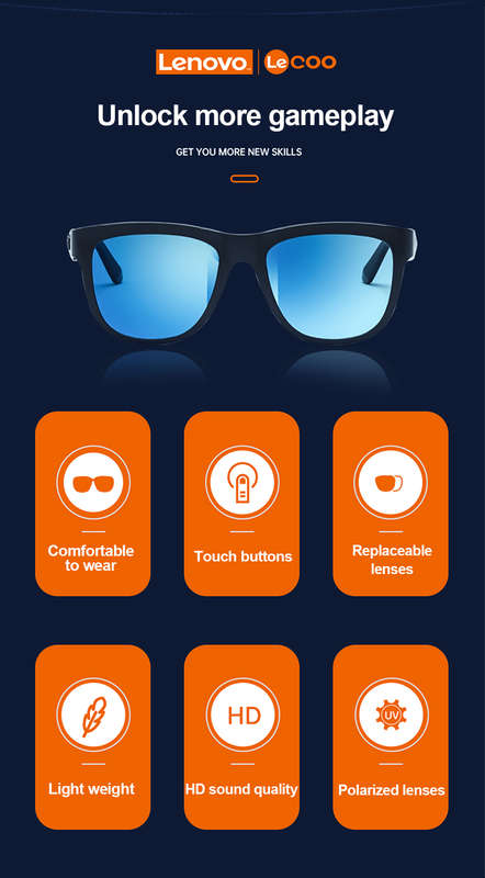 SekelBoer Tech Range Lenovo Bluetooth Sunglasses Black
