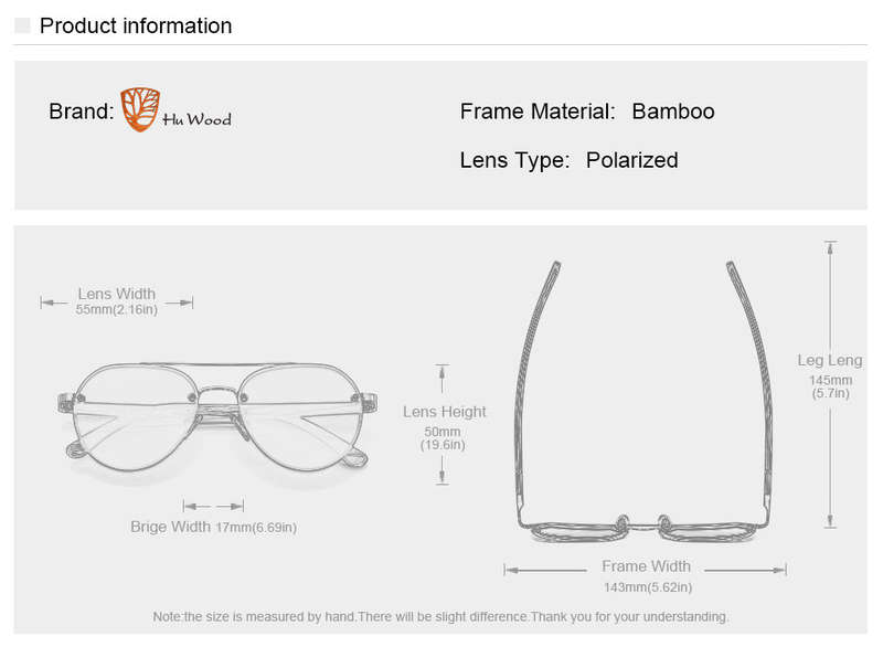 Hu Wood Polarized Aviators Gradient Mandela Maple