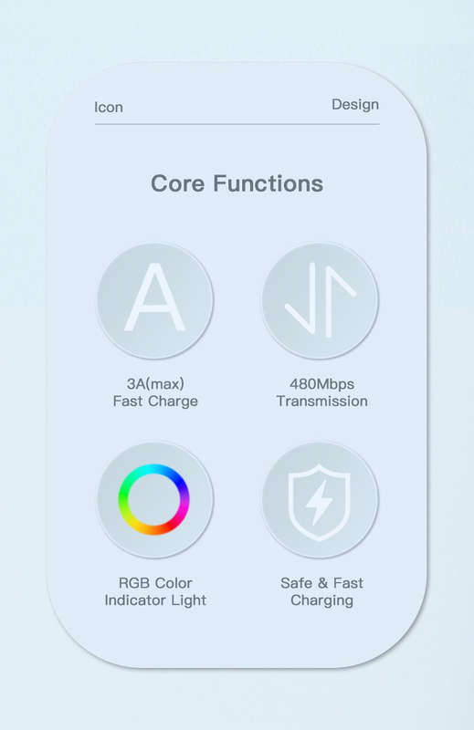 Essager 3A USB Type C Cable Fast Charging RGB