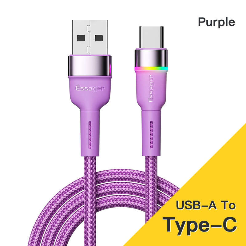 Essager 3A USB Type C Cable Fast Charging RGB