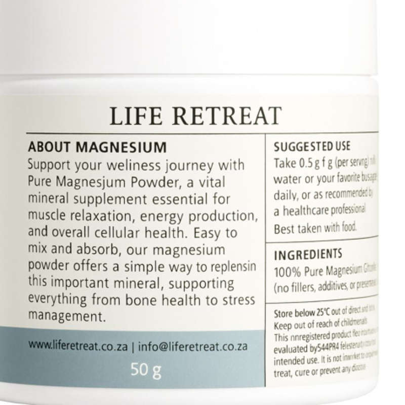 Magnesium Citrate Powder - 6 Bottles Magnesium Powder