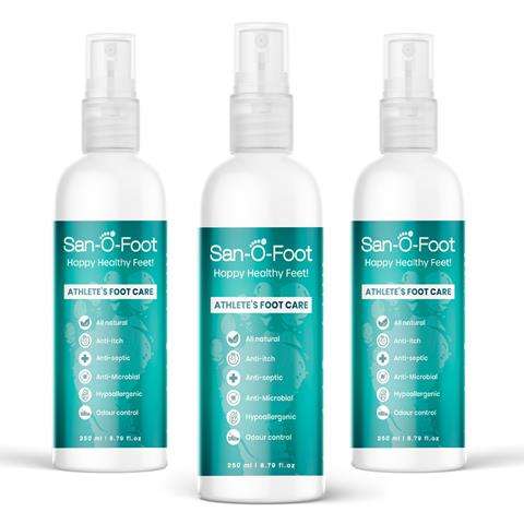 San-O-Foot Athlete's Foot Care - 250ml San-O-Foot: Wholesale Pack Of 8 Bottles