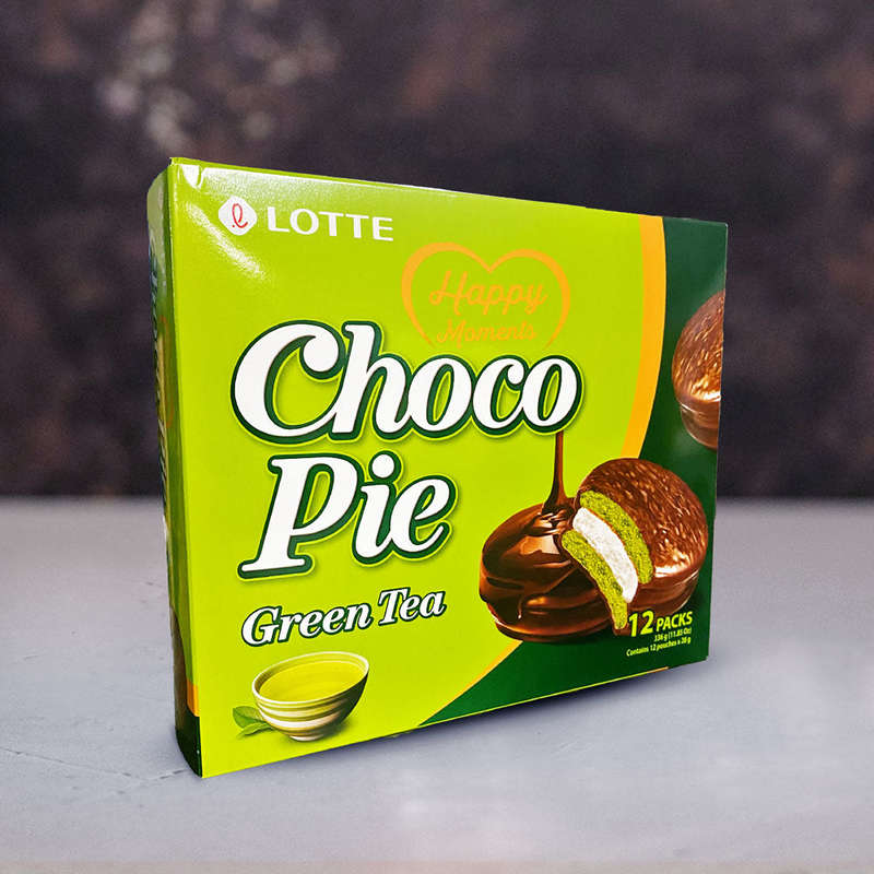 Lotte Choco Pie Green Tea 12 Pack (336g)
