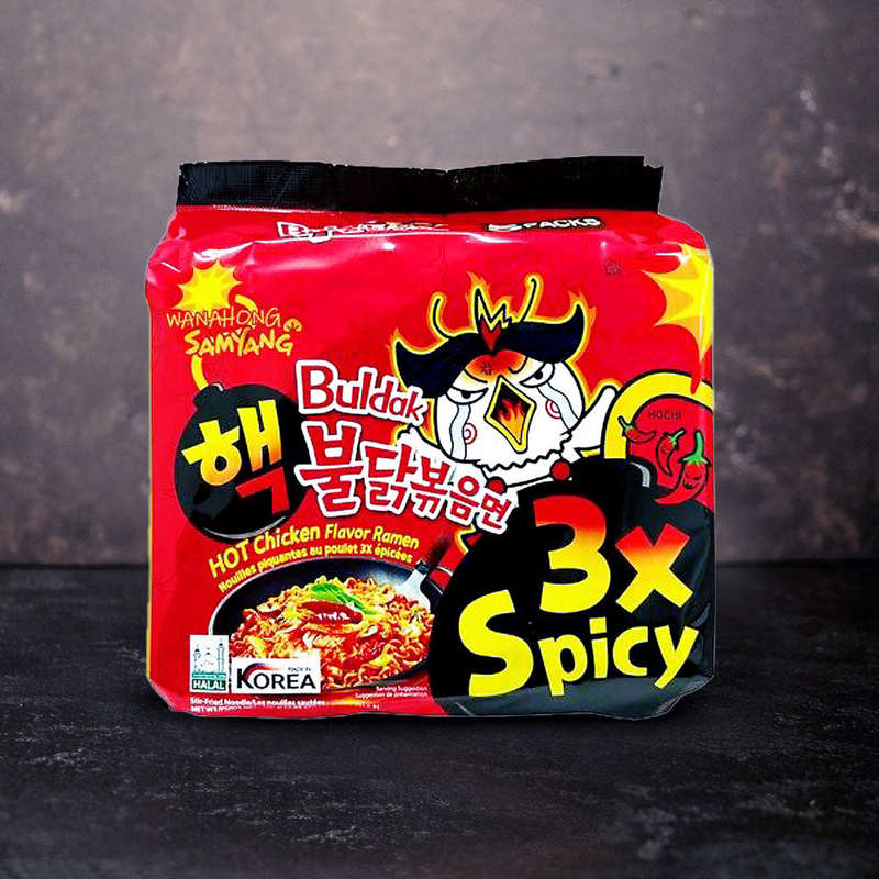 Samyang Buldak 3X Spicy Hot Chicken Flavour Ramen 5 Pack 700g