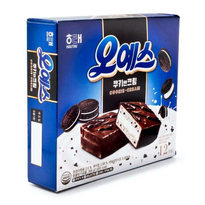 Oh! Yes Cookie & Cream Chocolate Coated Cake (12 Pack) 360g (Haitai)