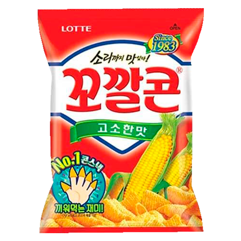 Popping Corn Chips Spicy Chicken (Ggo Ghal) 72g (Lotte)