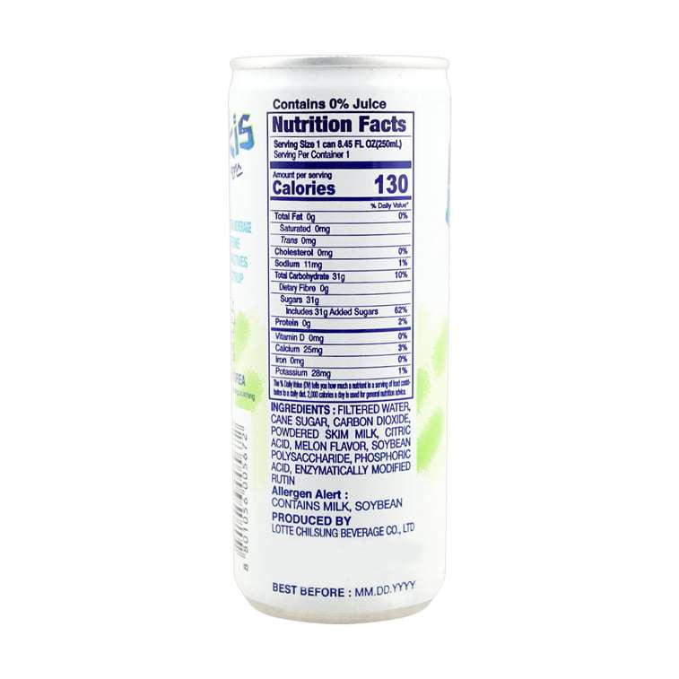 Lotte Milkis Melon Flavour Carbonated Soda Drink 250ml