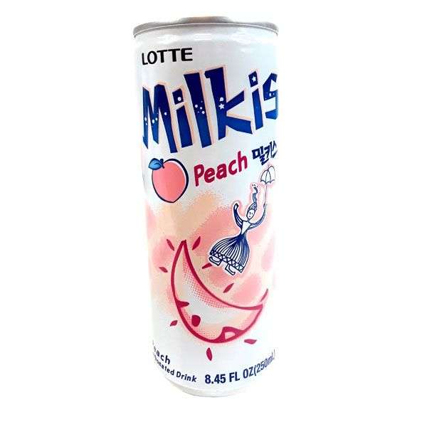 Lotte Milkis Peach Flavour Carbonated Soda Drink 250ml