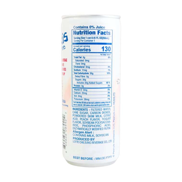 Lotte Milkis Peach Flavour Carbonated Soda Drink 250ml
