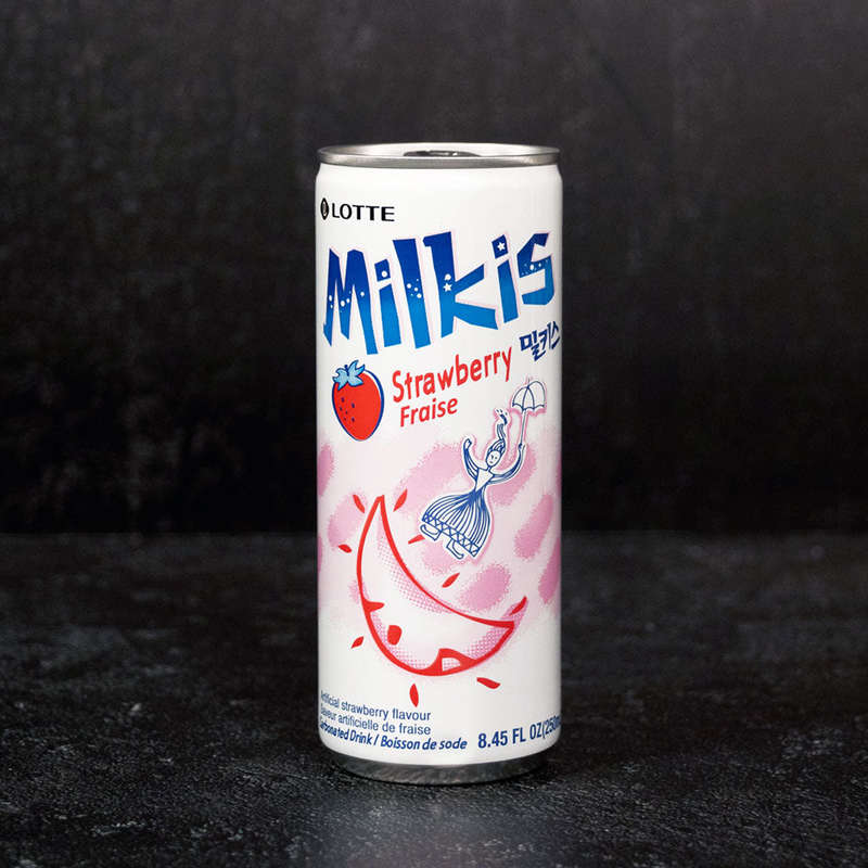 Lotte Milkis Strawberry Flavour Carbonated Soda Drink 250ml