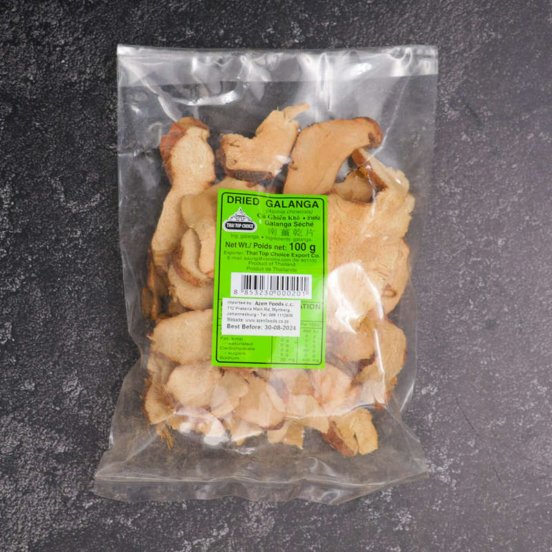 Dried Galanga Sliced 100g (Top Thai Choice)