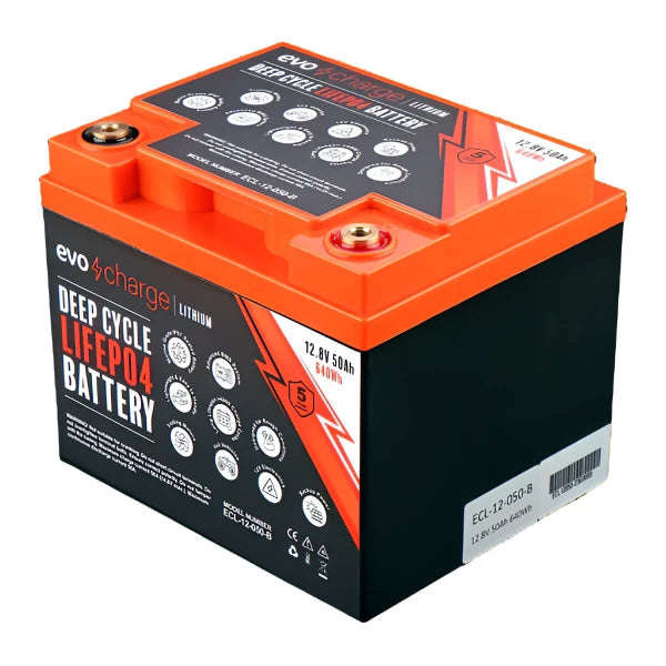 EvoCharge 12V 50Ah LiFePO4 Lithium Battery