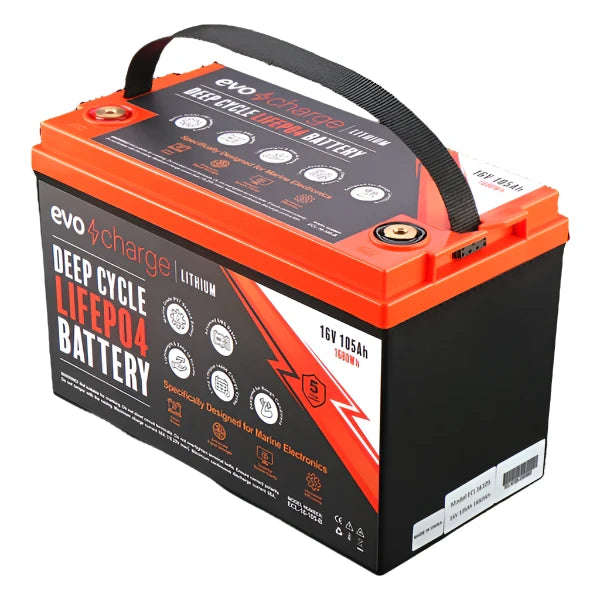 EvoCharge 16V 105Ah LiFePO4 Lithium Battery