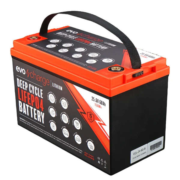 EvoCharge 24V 60Ah LiFePO4 Lithium Battery