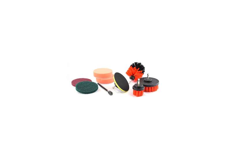 Drill Brush Set 9 Piece - Red