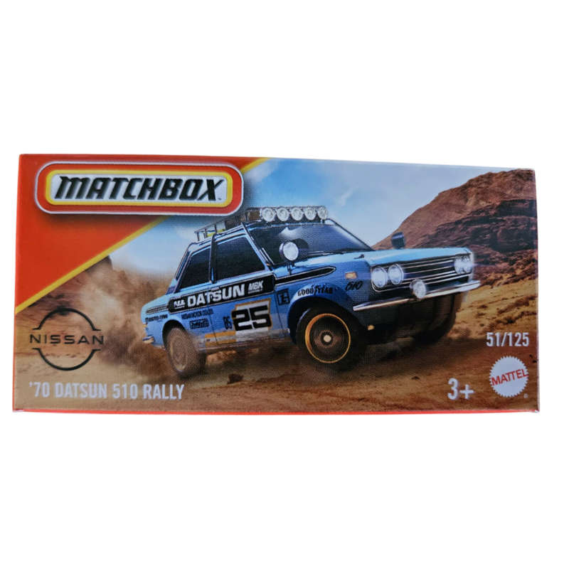 1970 Datsun 510 Rally matchbox Mattel 1/64 die-cast toy car (Copy)
