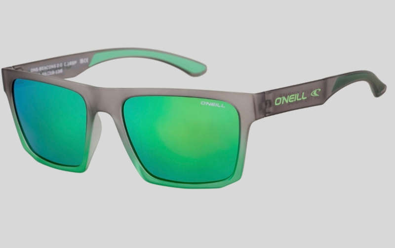 ONeill Beacons 2.0 Sunglasses Polarized 165P Matte Grey/Lime Fade/Green Mirror