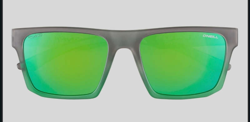 ONeill Beacons 2.0 Sunglasses Polarized 165P Matte Grey/Lime Fade/Green Mirror