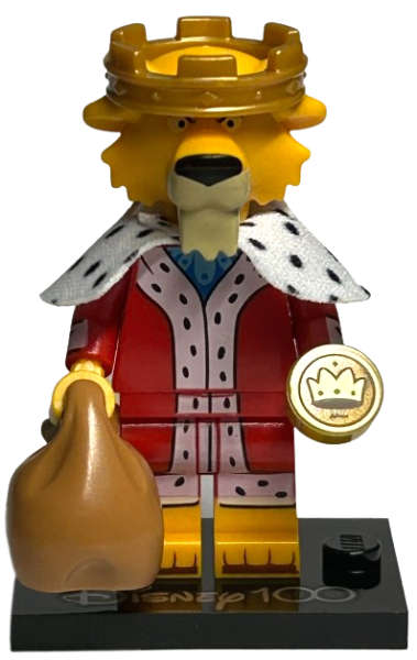 Prince John lego collectable minifigure Disney 100 (Complete Set with Stand and Accessories)