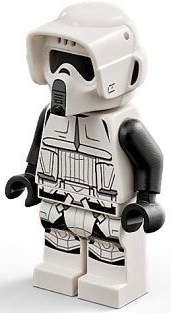 Imperial Scout Trooper - Female, Dual Molded Helmet, Reddish Brown Head, Open Mouth Smirk Lego mi...