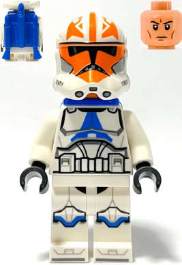 Clone Trooper, 501st Legion, 332nd Company (Phase 2) Blue Jetpack Lego Minifigure Star Wars.