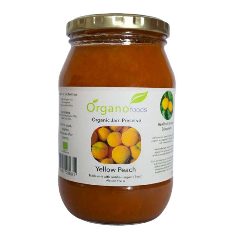Organic Yellow cling peach jam 375ml