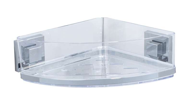 Vacuum Loc Corner Shelf Quadro Range S/Steel No Drilling