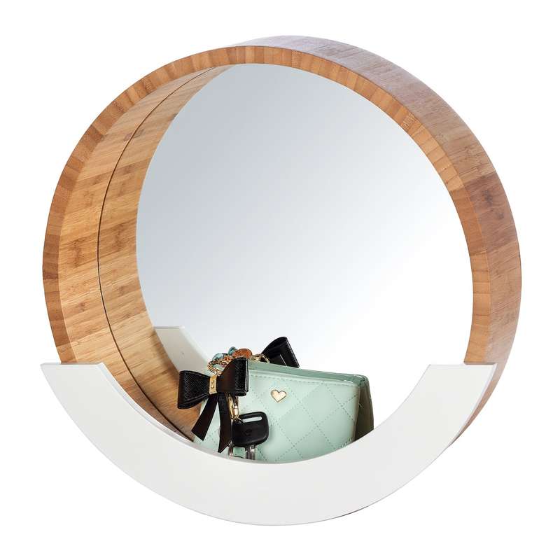 Wall Mirror With Shelf Finja Bamboo