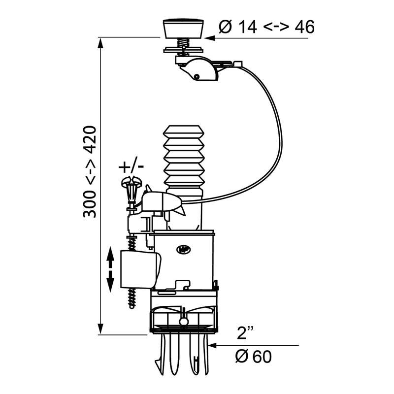 Wirquin Mechanism Easy Clic Retrofit D/Flush (Blis