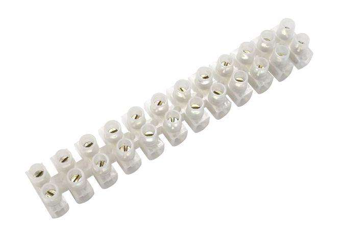 Strip Connector 12 W 3 A Feed Through White H/Round T80 3 A