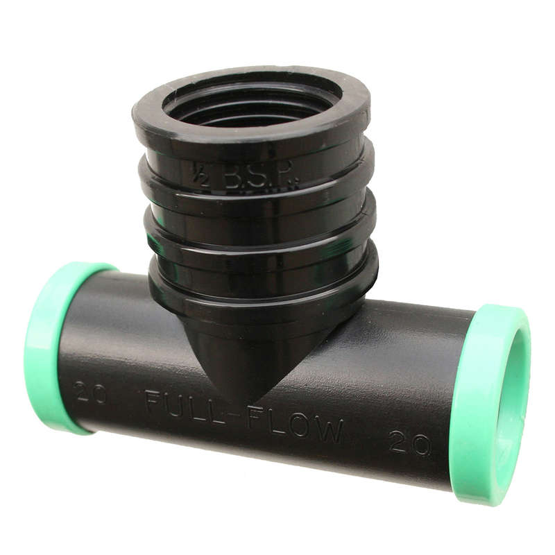 Full Flow Female Combination Tee 20 Mm X 1/2 In.