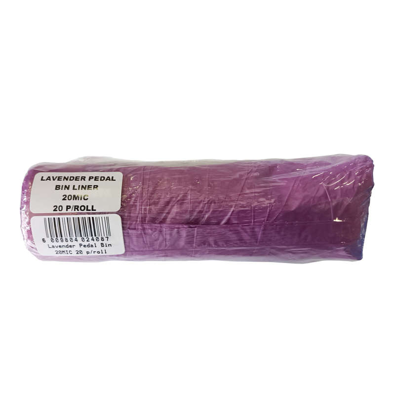 Padle Bin Bag Lavender 20 Mic 20 Per Pack