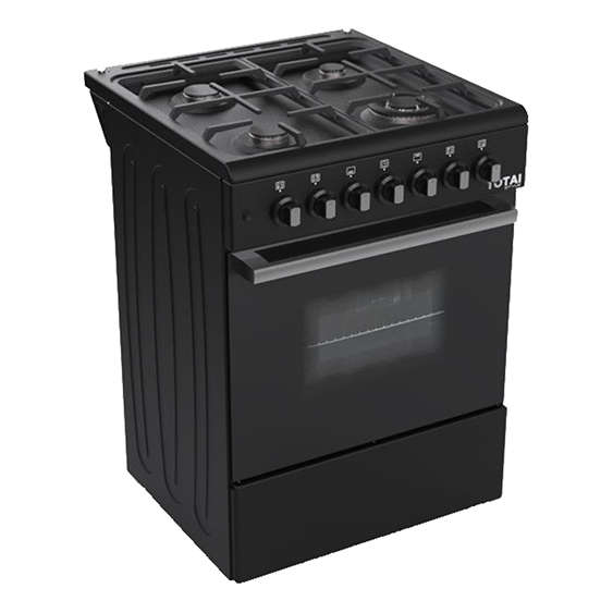 Totai Ts 60Cm 4 Burner Gas Stove With Electric Oven- Black