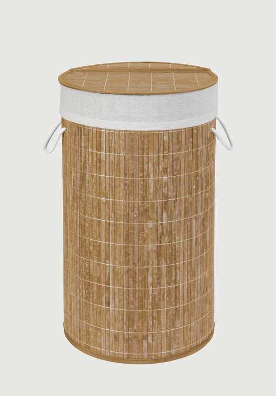 Laundry Basket 55 L Bamboo With Bag