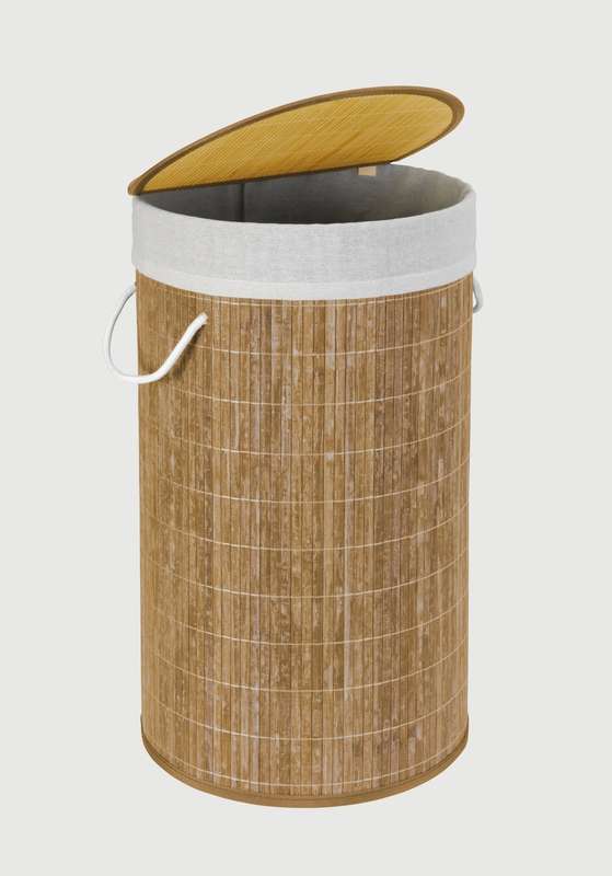 Laundry Basket 55 L Bamboo With Bag