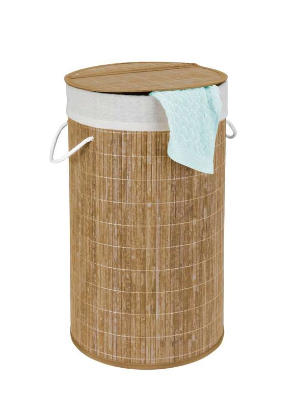 Laundry Basket 55 L Bamboo With Bag