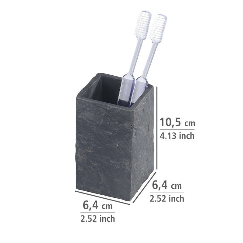Toothbrush Tumbler Slate Rock Range Polyresin Anthracite
