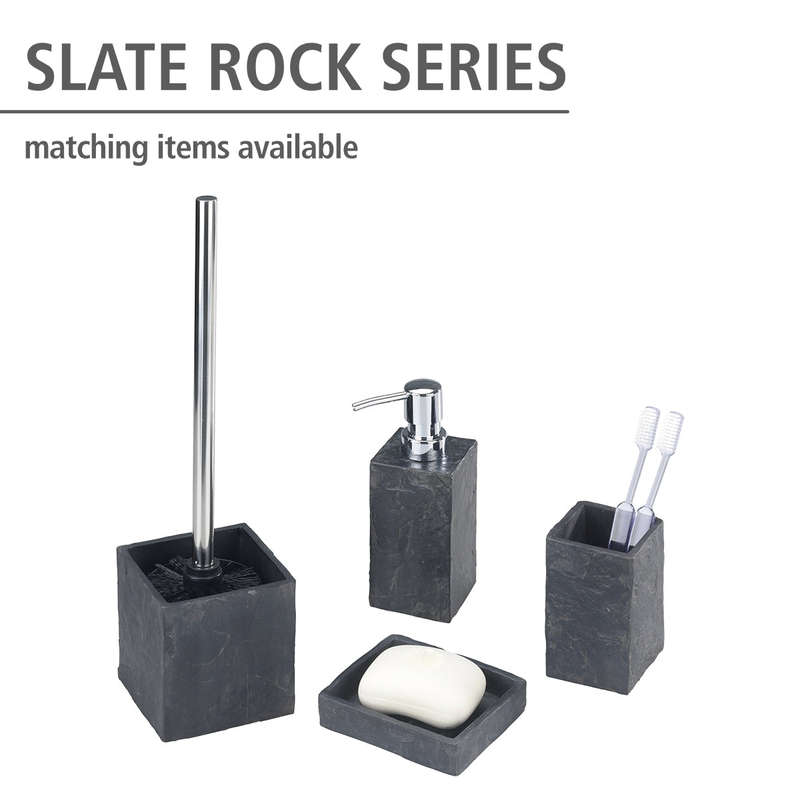 Toothbrush Tumbler Slate Rock Range Polyresin Anthracite
