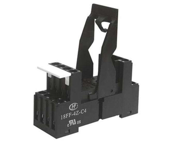 Relay Socket 14 P Square Din With Screw Term Black 18 Ff 4 Z C4 Black