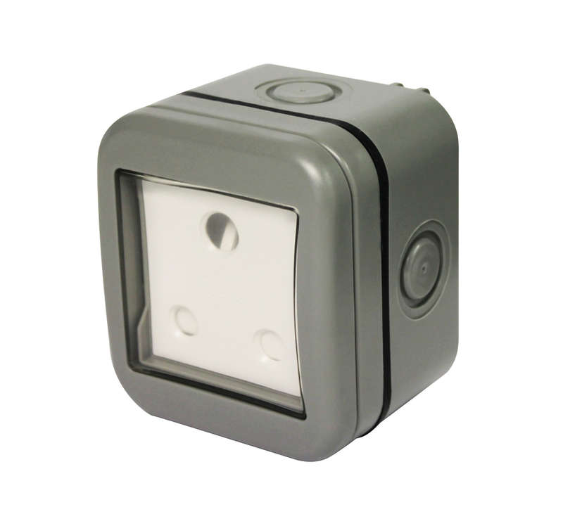 Ip55 Single Unswitched 16 A Sa Outdoor Socket (1 X 3 Pin)