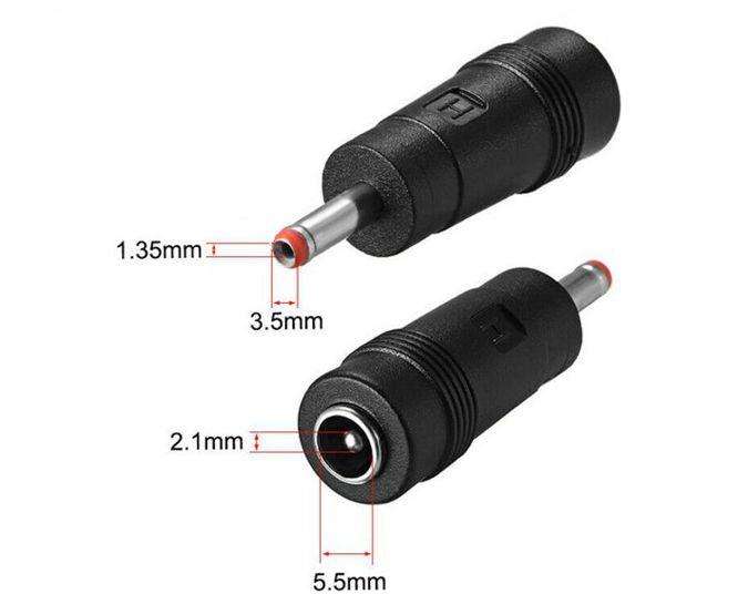 Adapter Dc 2.1mm Plug To 1.35mm Socket Red Ring Dc2.1 Dc1.35