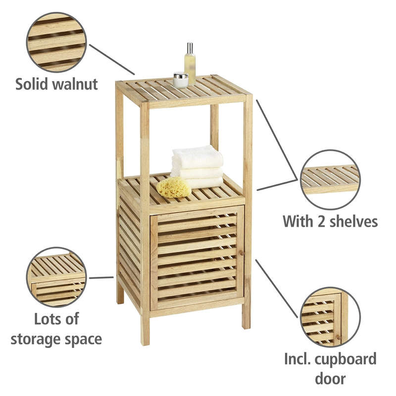 Shelving Unit With Door Norway Walnut