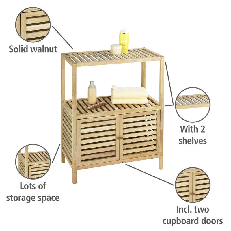 Shelving Unit With 2 Doors Norway Walnut