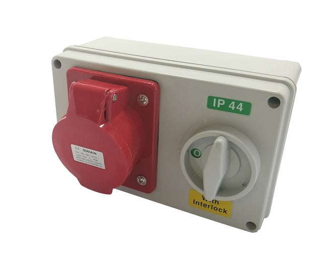 Interlock Switched Socket 32 A 220 V 3 P+E Ip44 Ips Ce 1424