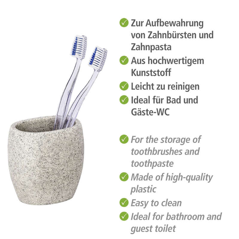 Toothbrush Tumbler Puro Polyresin Light Grey