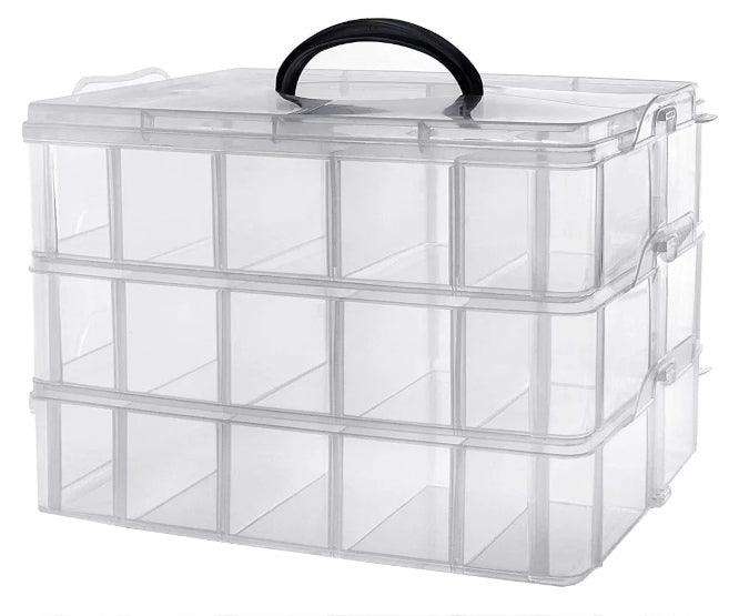 60 Conpartment Clear White Plastic Storage Bin 25x17x18mm 220639