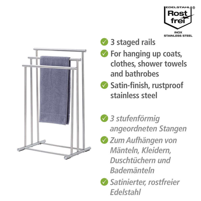 Wenko Towel And Clothes Stand - 3-Tier Steel - Lioni