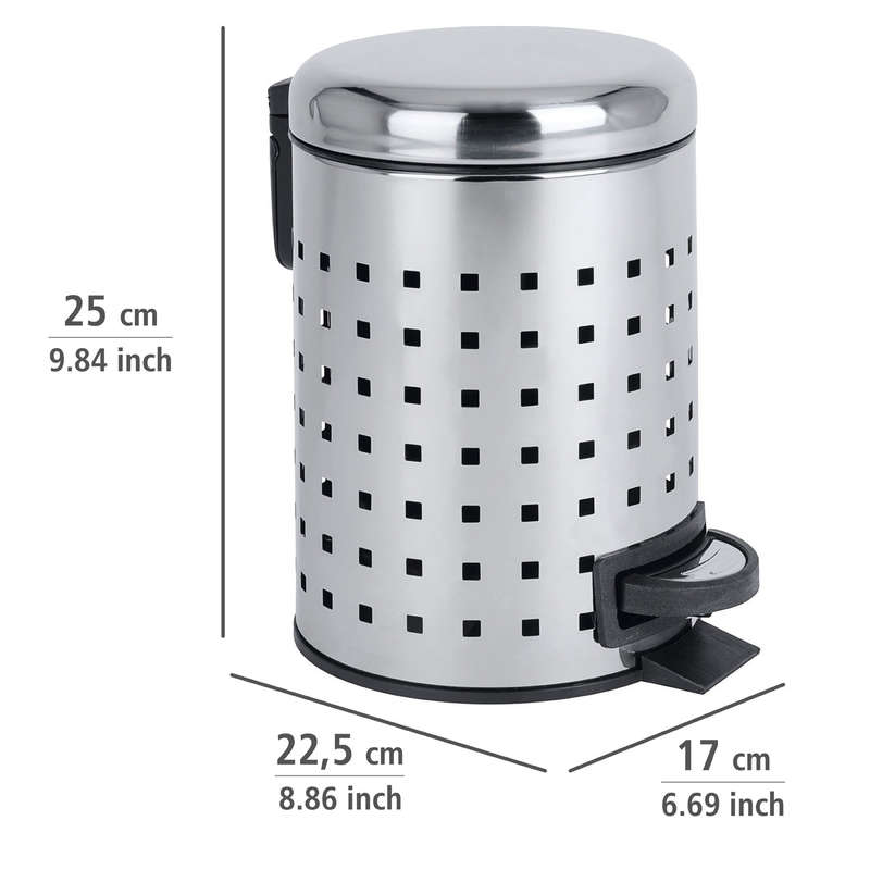 3 L Pedal Bin Leman S/Steel Perforated