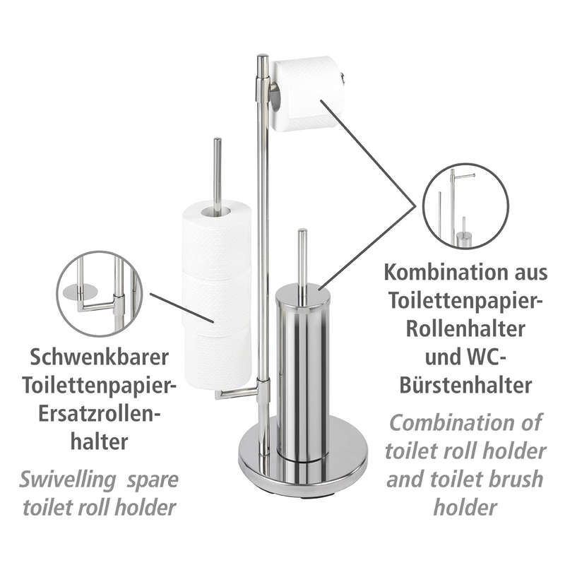 Freestanding Toilet Brush & Roll Holder Universalo Neo Stainless Steel